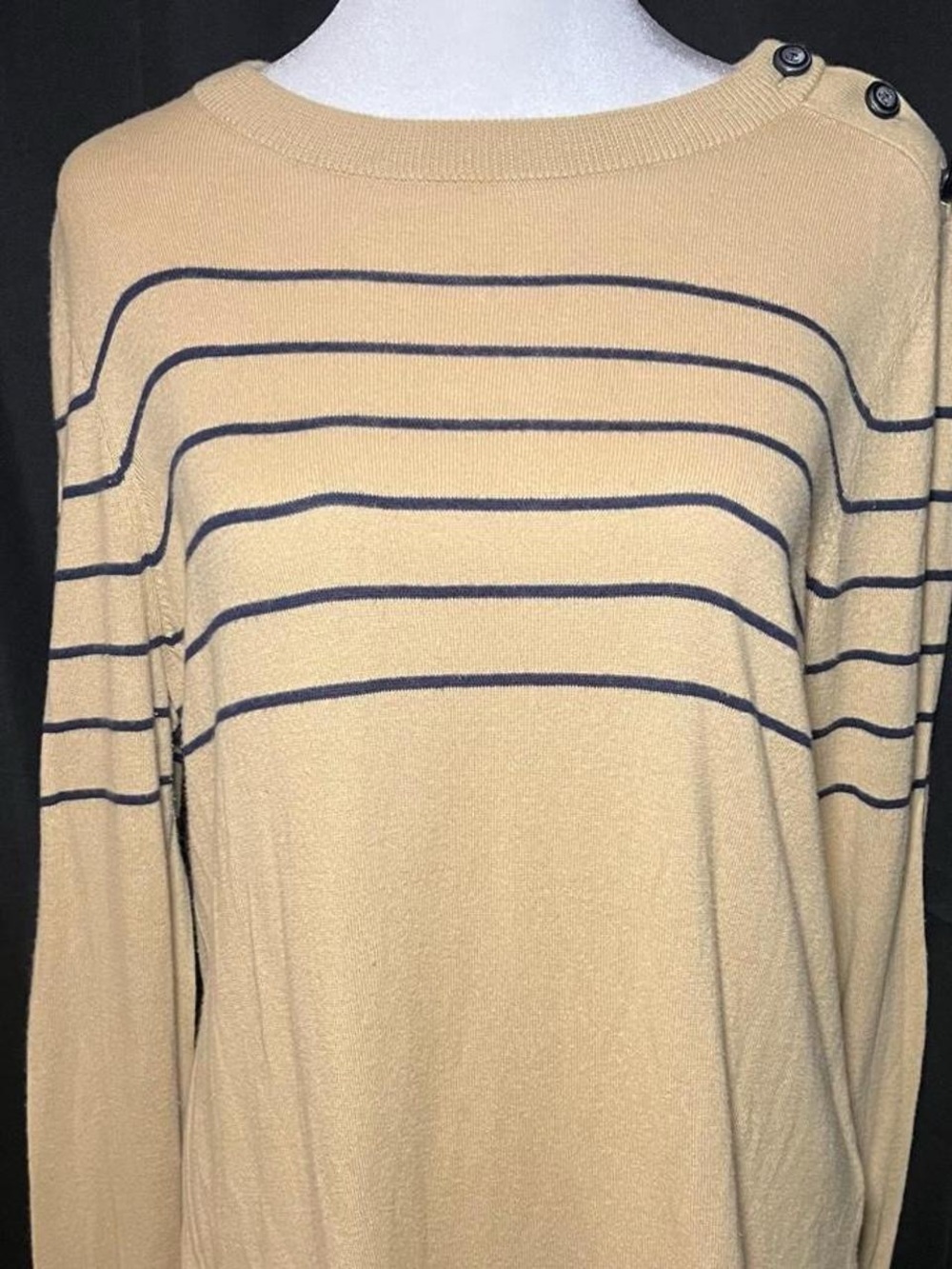 Crown & Ivy Striped Layered Sweater Top (Brown/Black/White) - One Piece